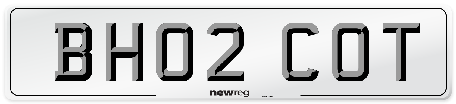 BH02 COT Number Plate from New Reg